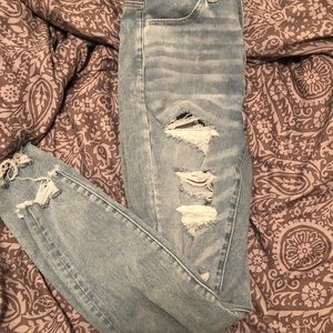 cute distressed light washed jeans